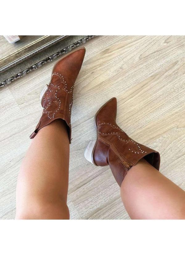 Damannu Shoes - Bota Western Bianca Caramelo Marrom 3