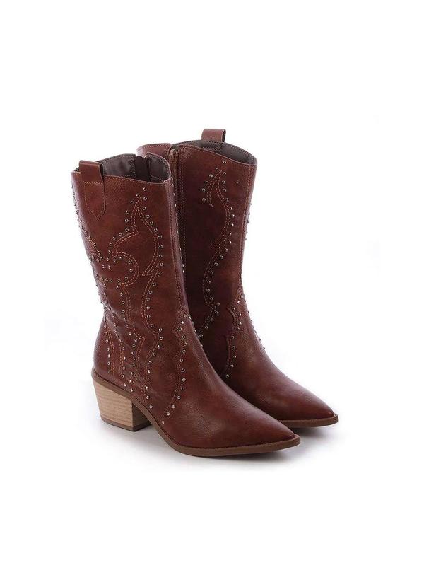 Damannu Shoes - Bota Western Bianca Caramelo Marrom 7