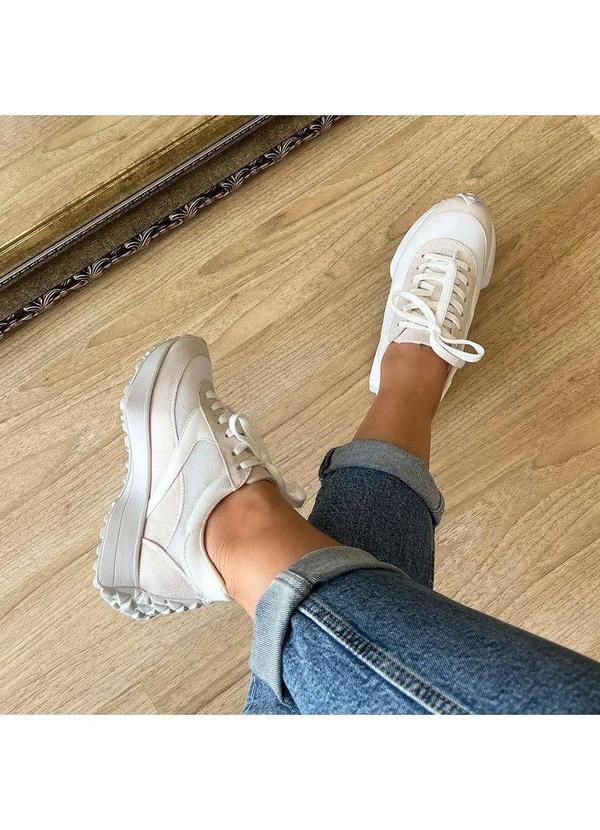 Damannu Shoes - Tênis Luana Cinza e Branco Cinza 2