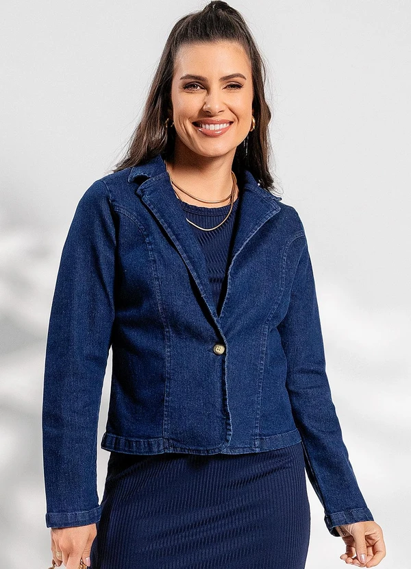 Rosalie - Casaco Jeans Azul Escuro em Jeans