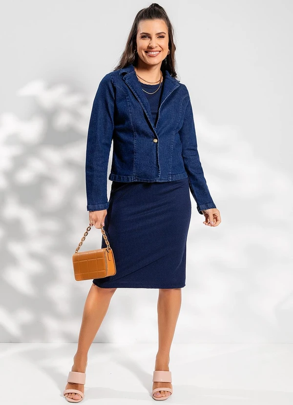 Rosalie - Casaco Jeans Azul Escuro em Jeans 3