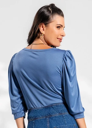 Rosalie - Blusa Azul em Malha - ROSALIE