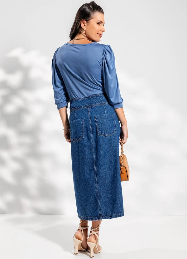 Rosalie - Blusa Azul em Malha 4