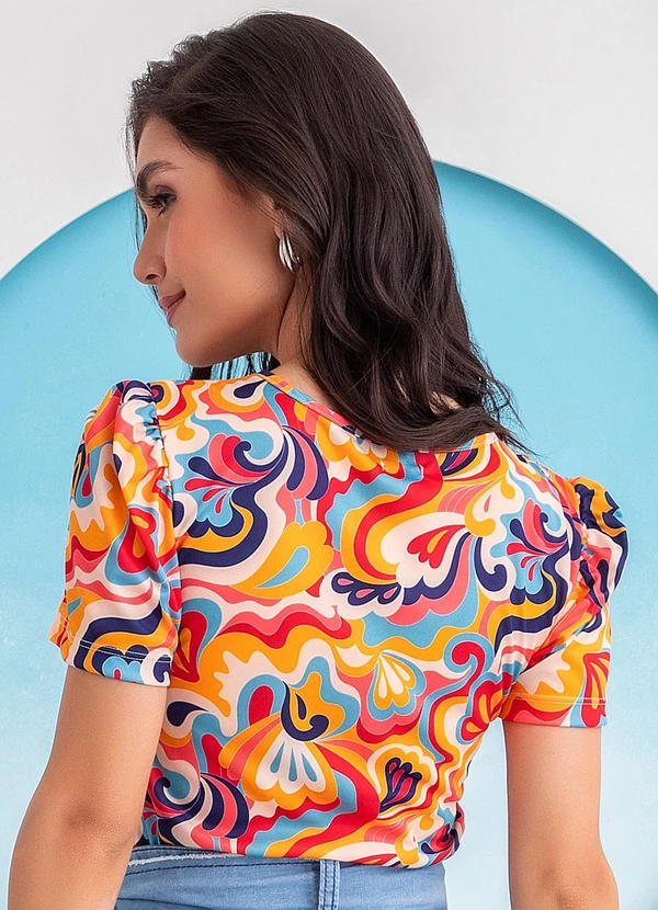 Rosalie - Blusa Abstrata em Jersey Acetinado 2