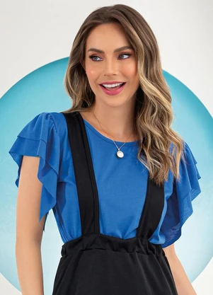 Rosalie - Blusa Azul Bic em Malha - ROSALIE