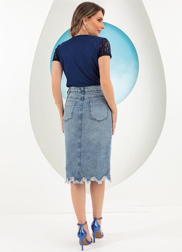 Rosalie - Blusa Azul Escuro em Malha 4