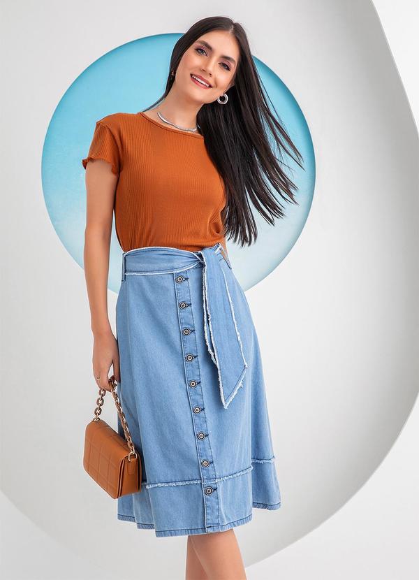 Rosalie - Blusa Ferrugem em Malha Canelada Texturizada 5