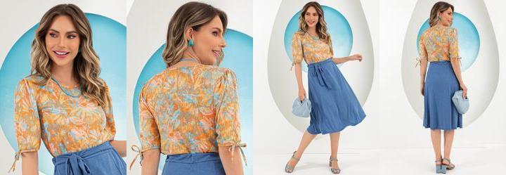 Blusa Floral Aquarelado em