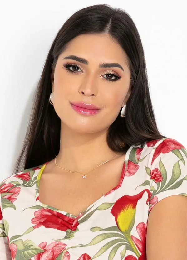 Rosalie - Blusa Floral Branca 3