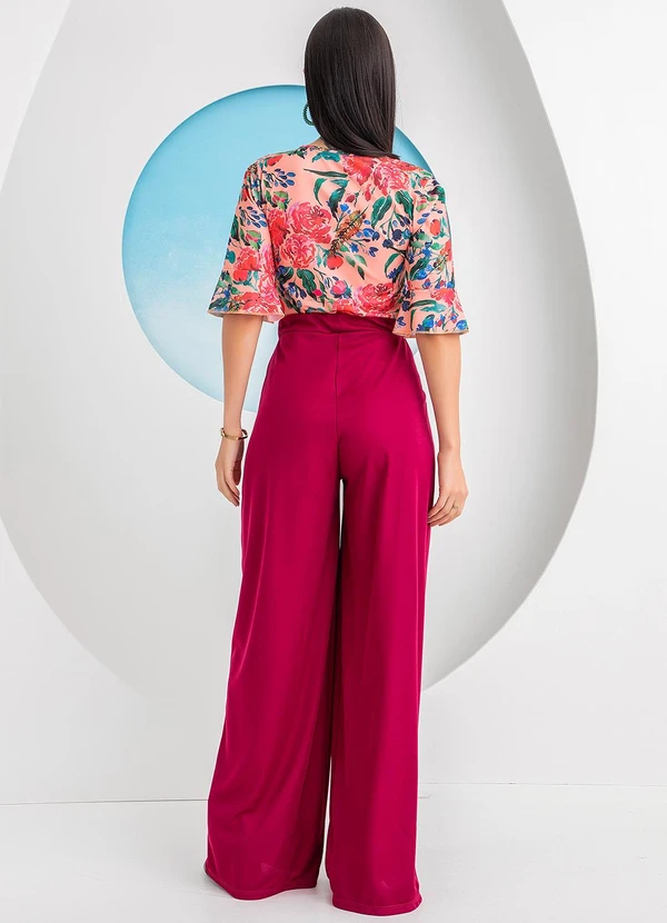 Rosalie - Blusa Floral Vibrante em Jersey Acetinado 4