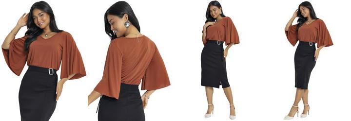 Blusa Marrom em Poliviscose