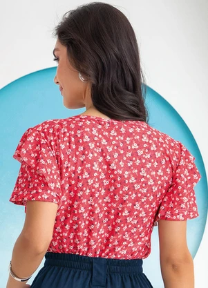 Rosalie - Blusa Mini Floral em Malha Crepe - ROSALIE
