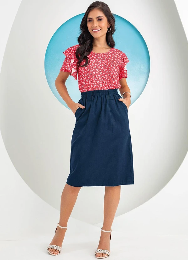 Rosalie - Blusa Mini Floral em Malha Crepe 3