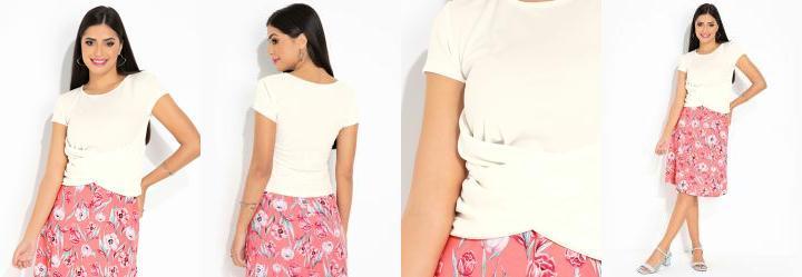 Blusa Off White com Transpasse