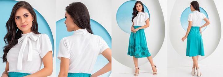 Blusa Off White em Canelado