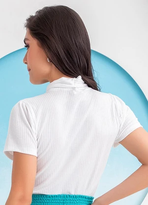 Rosalie - Blusa Off White em Canelado - ROSALIE