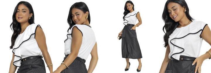 Blusa Off White em Poliviscose