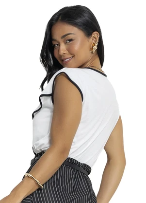 Rosalie - Blusa Off White em Poliviscose - ROSALIE