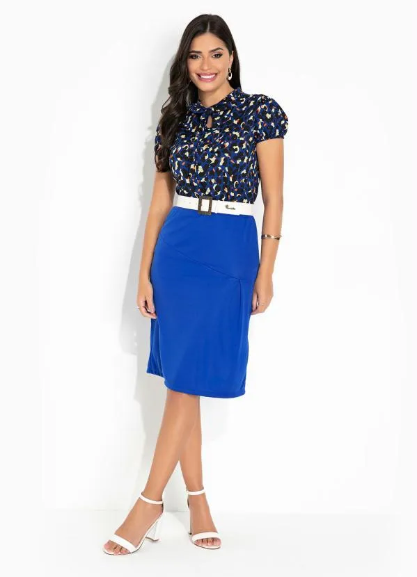 Rosalie - Blusa Onça Marinho Mangas Curtas 4