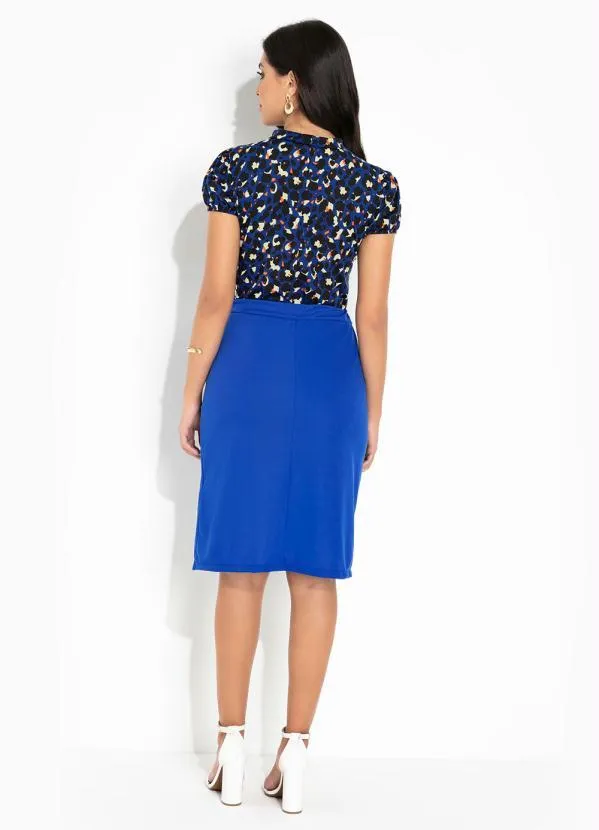 Rosalie - Blusa Onça Marinho Mangas Curtas 5