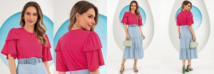Blusa Pink em Malha Flam