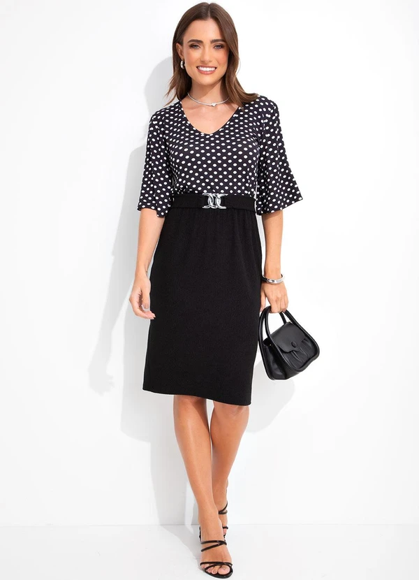 Rosalie - Blusa Poá Preto em Malha de Viscose 3