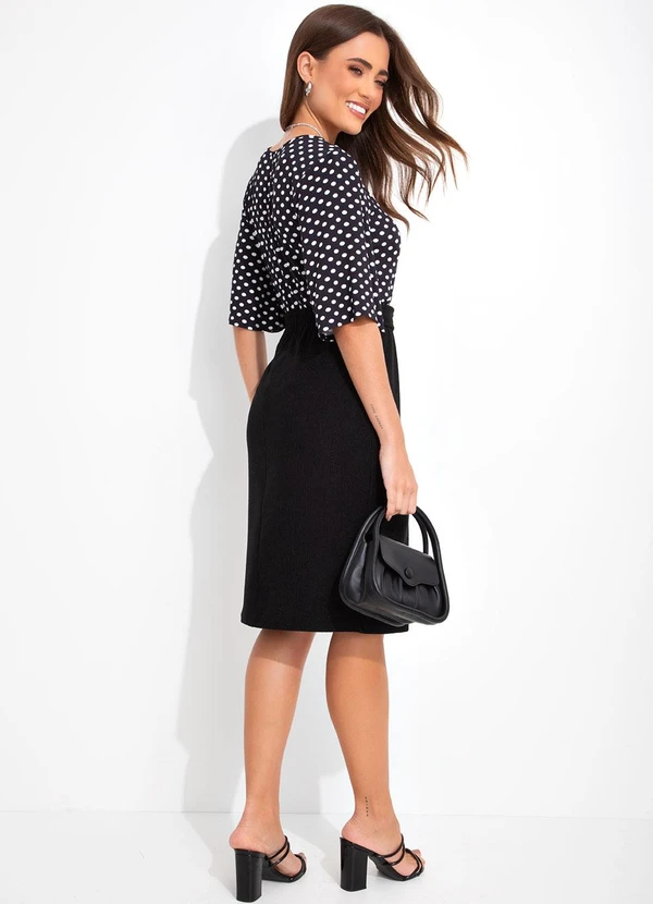 Rosalie - Blusa Poá Preto em Malha de Viscose 4