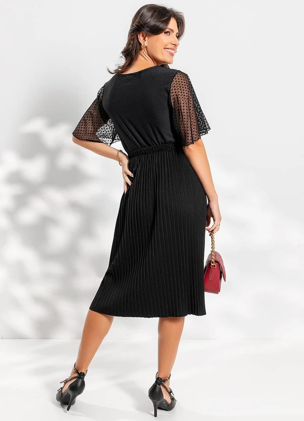 Rosalie - Blusa Preto em Crepe Plano 4