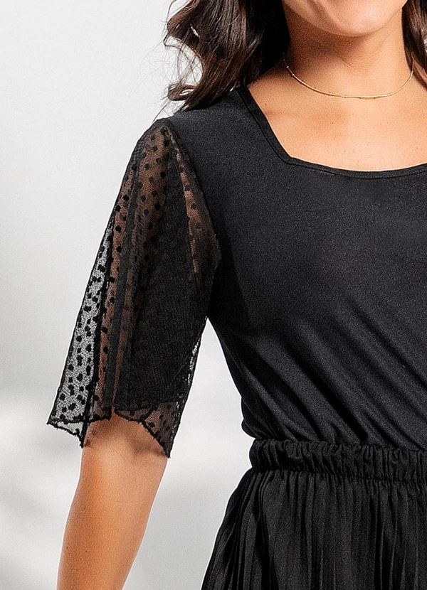Rosalie - Blusa Preto em Crepe Plano 6
