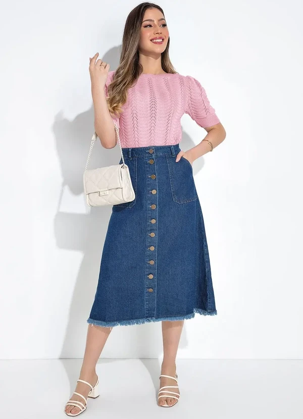 Rosalie - Blusa Rosa Claro em Tricô 3