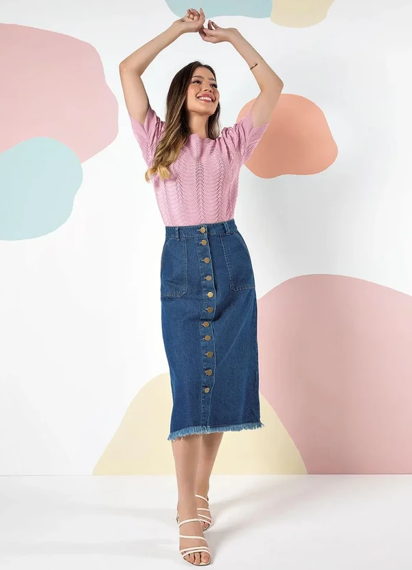 Rosalie - Blusa Rosa Claro em Tricô 5