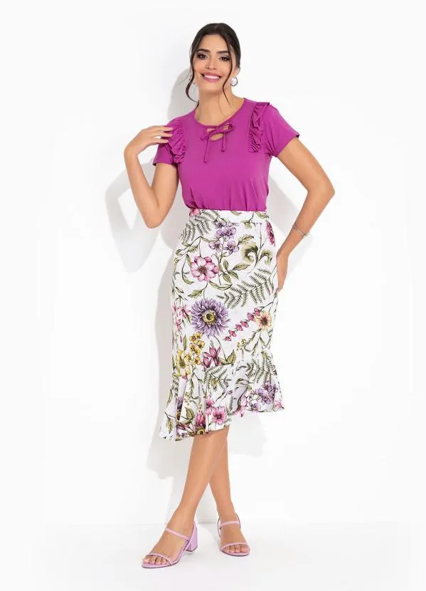 Rosalie - Blusa Rosa com Babados e Gota 4