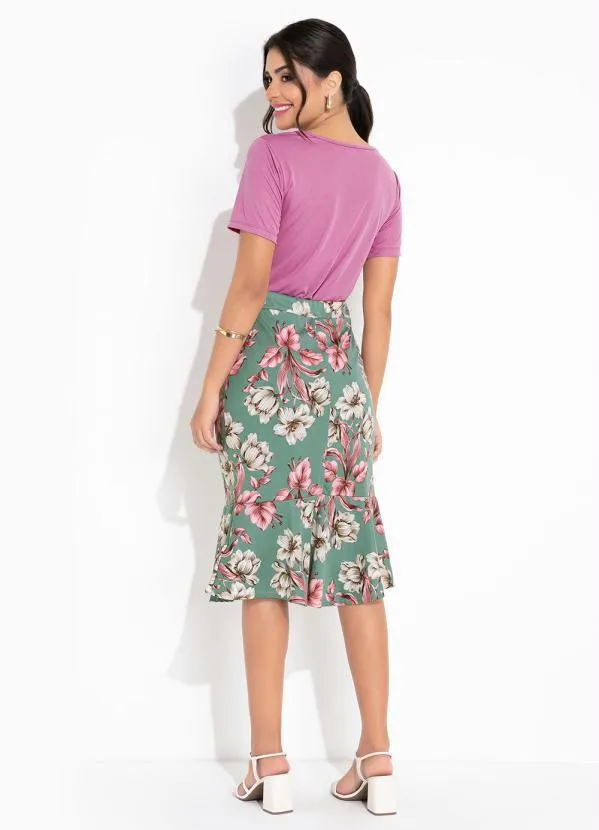 Queima Estoque - Blusa Rosa com Tiras no Decote Moda Evangélica 5