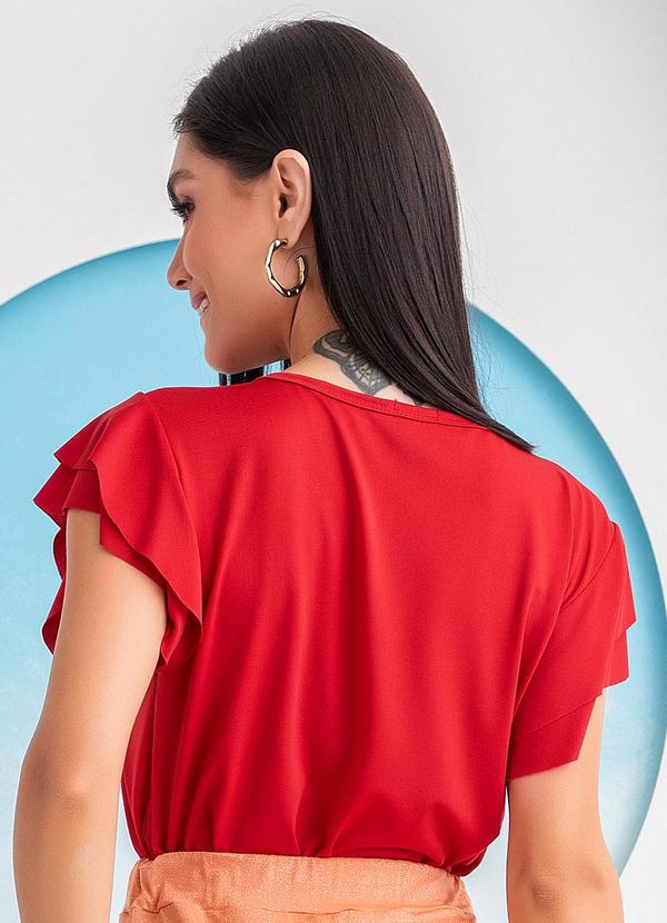 Rosalie - Blusa Vermelho em Malha com Elastano 2