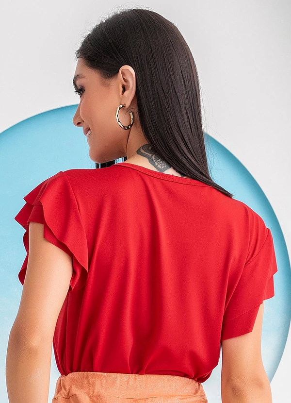 Rosalie - Blusa Vermelho em Malha com Elastano 2