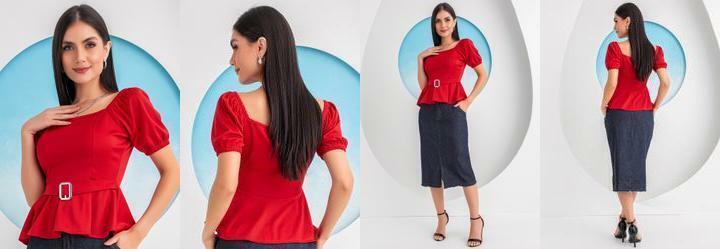 Blusa Vermelho em Malha