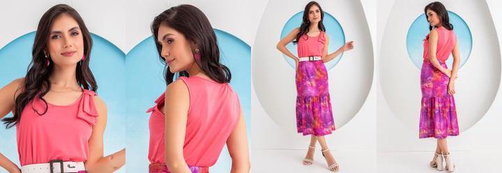 Regata Coral em Malha