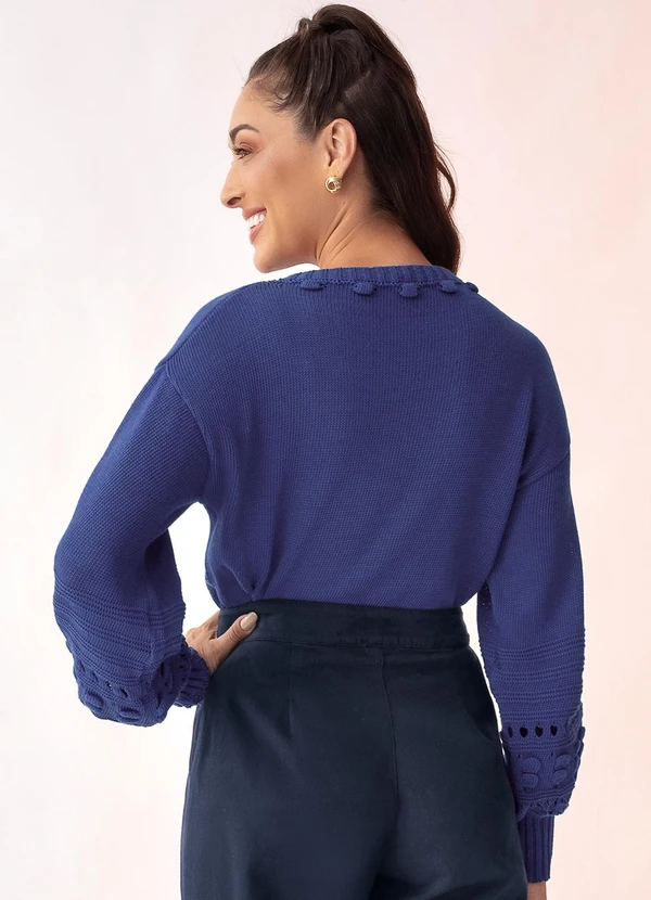Rosalie - Blusa Azul Escuro em Tricô 2