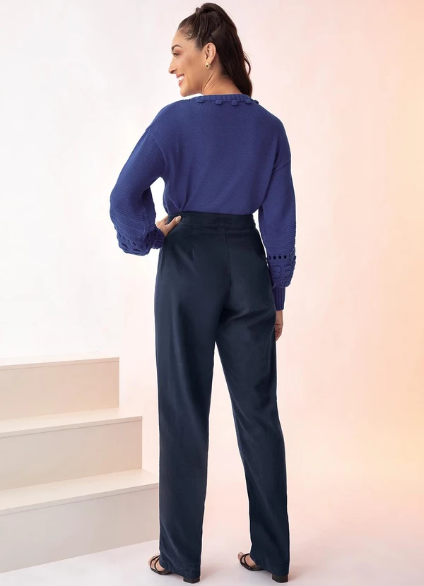 Rosalie - Blusa Azul Escuro em Tricô 4