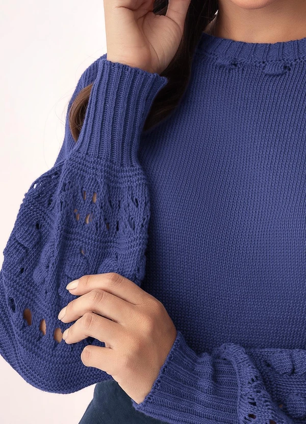 Rosalie - Blusa Azul Escuro em Tricô 5