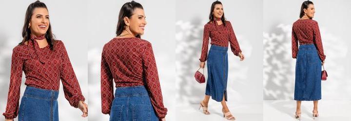 Blusa Geomtrico Bord em Malha