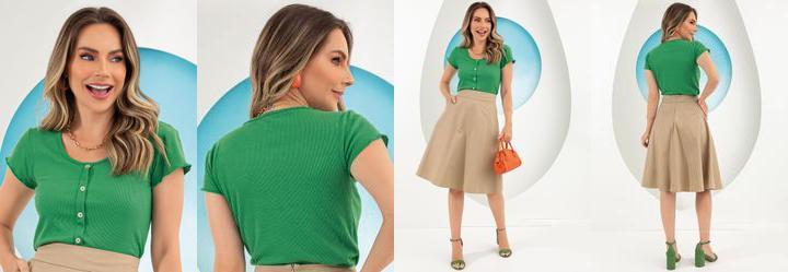 Blusa Verde em Canelado