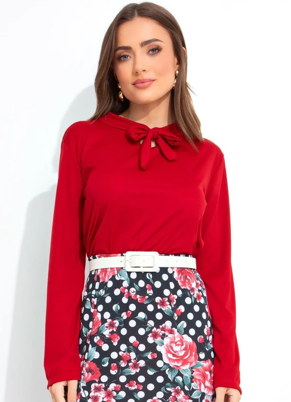 Rosalie - Blusa Vermelho em Malha