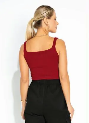 Rosalie - Blusa em Tricô Vermelha de Alças - ROSALIE