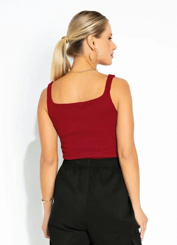 Rosalie - Blusa em Tricô Vermelha de Alças 2