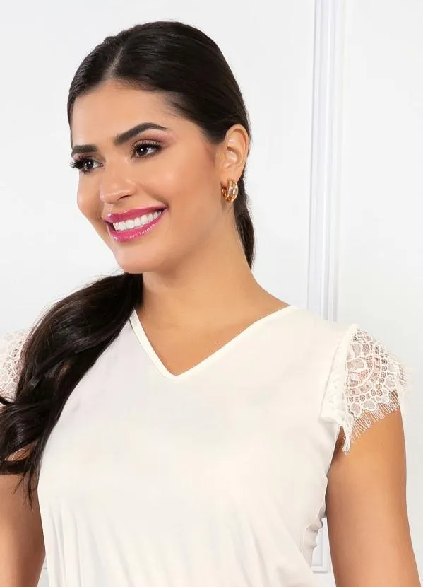 Rosalie - Blusa Off White com Renda 3