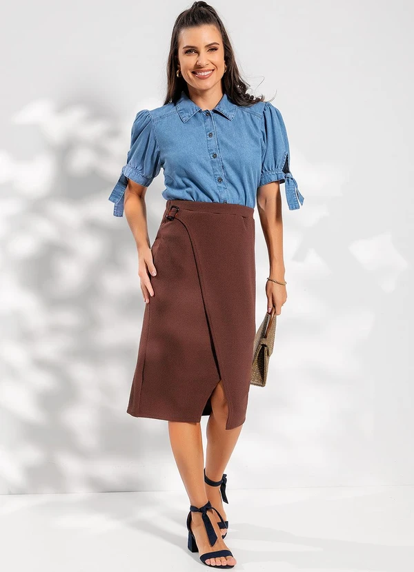 Rosalie - Blusa Jeans Médio em Jeans Leve 3