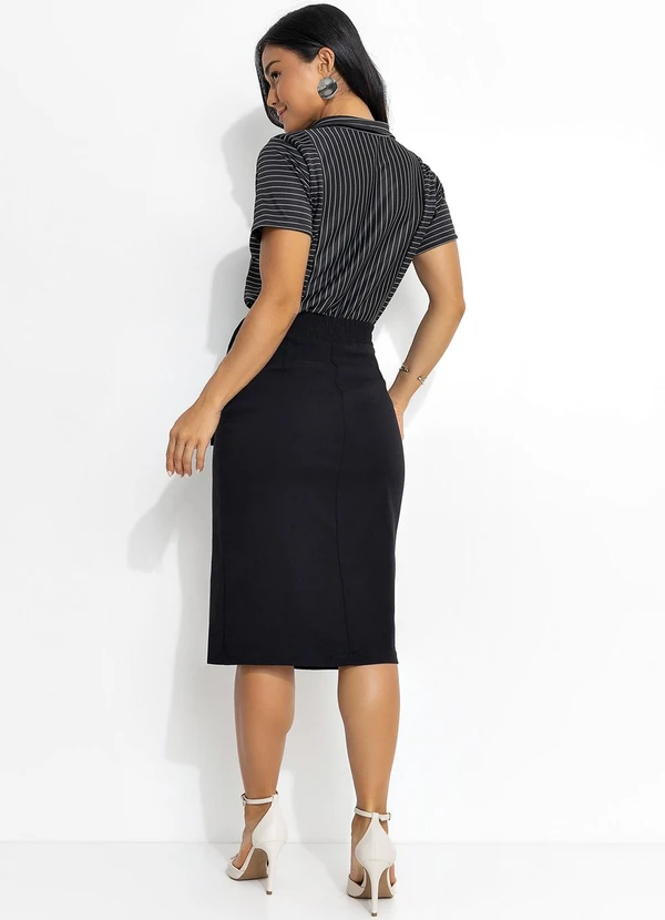 Rosalie - Camisa Listrado Preto e Branco em Malha 4