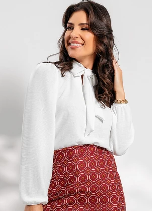 Rosalie - Blusa Off em Crepe Plano - ROSALIE