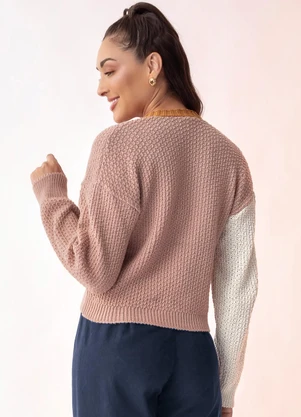 Rosalie - Casaco Rosa Claro em Tricô - ROSALIE